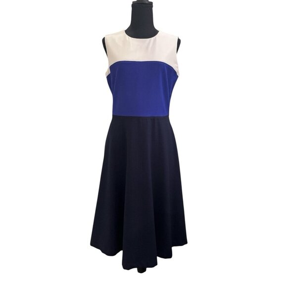 Talbots Tri -Color Block A-Line Dress Womens Size 8 - Picture 1 of 8